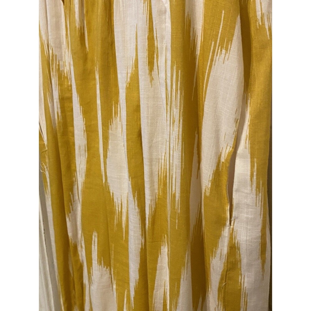 Anthropologie Maeve Cassandra Pintuck Yellow Flutter Sleeve Maxi Dress Large - Picture 13 of 16